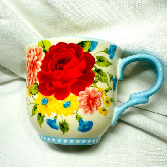 The Pioneer Woman Other - Pioneer Woman Sweet Rose Floral Mug 14.5 oz Blue Handle NWT Cottage Farmhouse